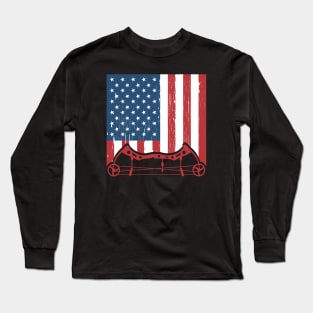 Archery Bow Hunting Usa Flag Long Sleeve T-Shirt